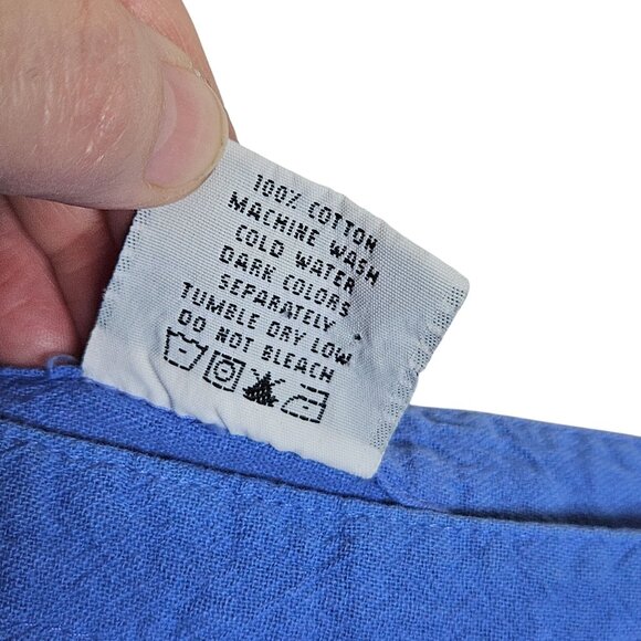 CMC Hand-Painted Iris Blue Tunic Top Sleeves XXL Cotton Lightweight Art you wear - Picture 4 of 8